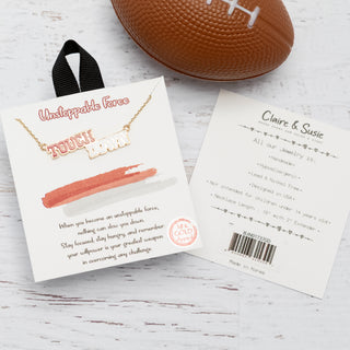 Game Day Red and White Pendant Gold-tone Necklace - Bennett Avenue Boutique