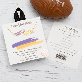 Game Day Purple and Yellow Pendant Gold-tone Necklace - Bennett Avenue Boutique