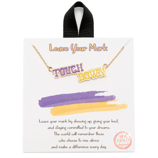 Game Day Purple and Yellow Pendant Gold-tone Necklace - Bennett Avenue Boutique