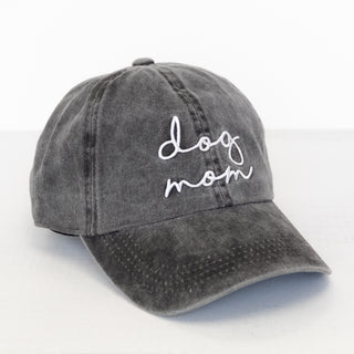 Dog Mom Script Print Baseball Cap Traditional Fit - Bennett Avenue Boutique