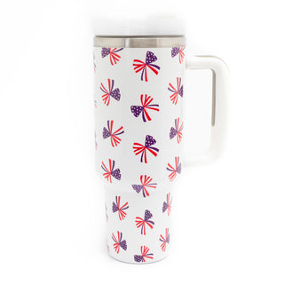 American Red White & Blue Bows 40oz Stainless Steel Tumbler - Bennett Avenue Boutique
