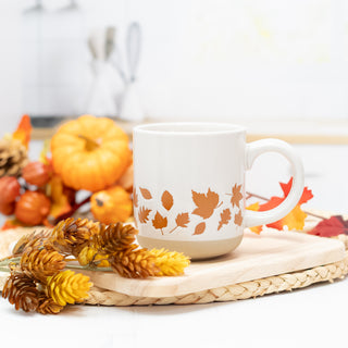 Fall Orange Leaves 14 oz. Ceramic Morning Coffee Mug 