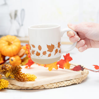 Fall Orange Leaves 14 oz. Ceramic Morning Coffee Mug 