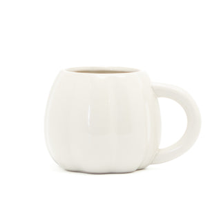 Fall Cream Pumpkin Shape 19 oz. Ceramic Morning Coffee Mug 