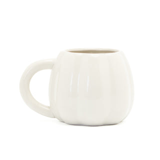 Fall Cream Pumpkin Shape 19 oz. Ceramic Morning Coffee Mug 