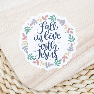 Fall in Love with Jesus Wreath Sticker 