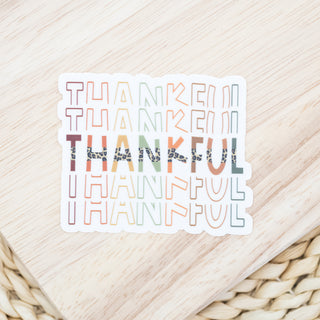 Thankful Thankful Thankful with Vibrant Fall Colors Sticker 
