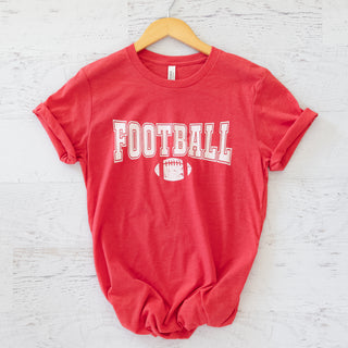 Game Day Tee Team Colors Red and White Graphic Tee with Football graphic
