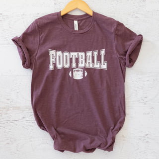Game Day Tee Team Colors Maroon and White Graphic Tee with Football graphic