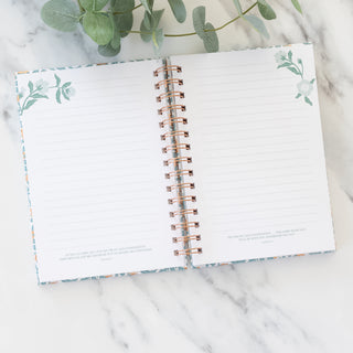 Open My Grace is Sufficient For You 2 Corinthians 12:9 journal with lined pages and floral accents