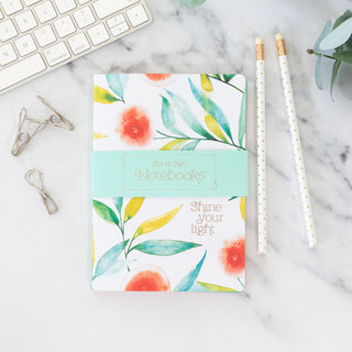 Shine You Light Orange Blossoms Set of Two Blank Notebooks