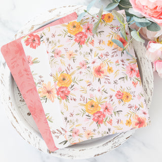 The Lord Delights in You Isaiah 62:4 floral pattern blank notebooks on a white wooden tray