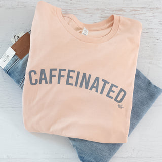 Caffeinated Graphic Tee in Pink with Short Sleeves - Bennett Avenue Boutique