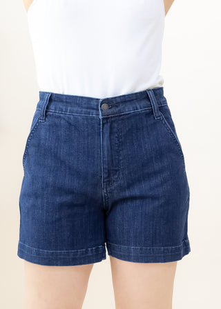Judy Blue dark denim high waist shorts with a classic fit