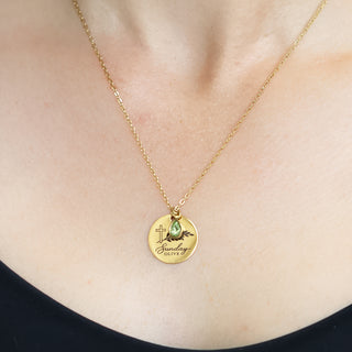Sunday Olive Cross & Olive Branch Necklace Stainless Steel