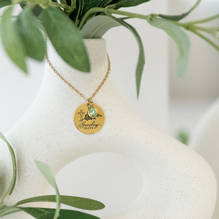 Sunday Olive Cross & Olive Branch Necklace Stainless Steel