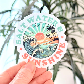 Salt Water & Sunshine Tropical Waves Summer Sticker