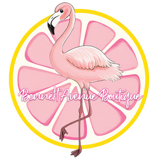 Bennett Avenue Boutique Logo with Flamingo and Grapefruit
