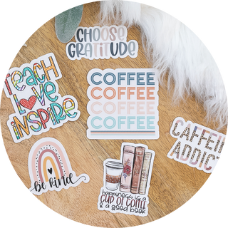 Stickers on Wood surface