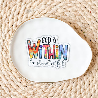 God is Within Her, She Will Not Fail 3" Magnet Psalm 46:5