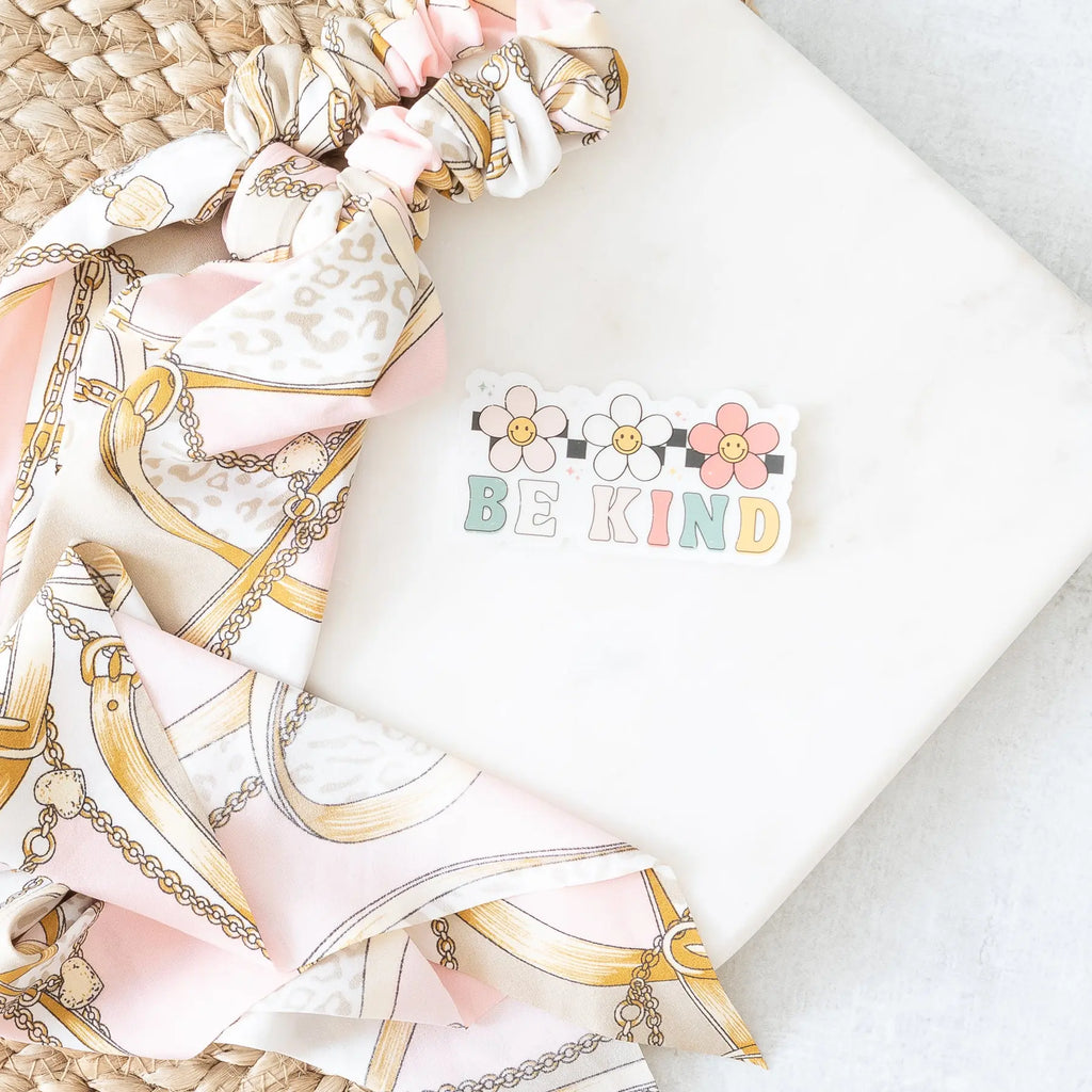 Be Kind with Whimsical Flowers and Twinkling Stars Sticker Savannah and James Co.
