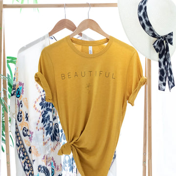 Beautiful Mustard Short Sleeve Graphic Tee Rockledge Designs