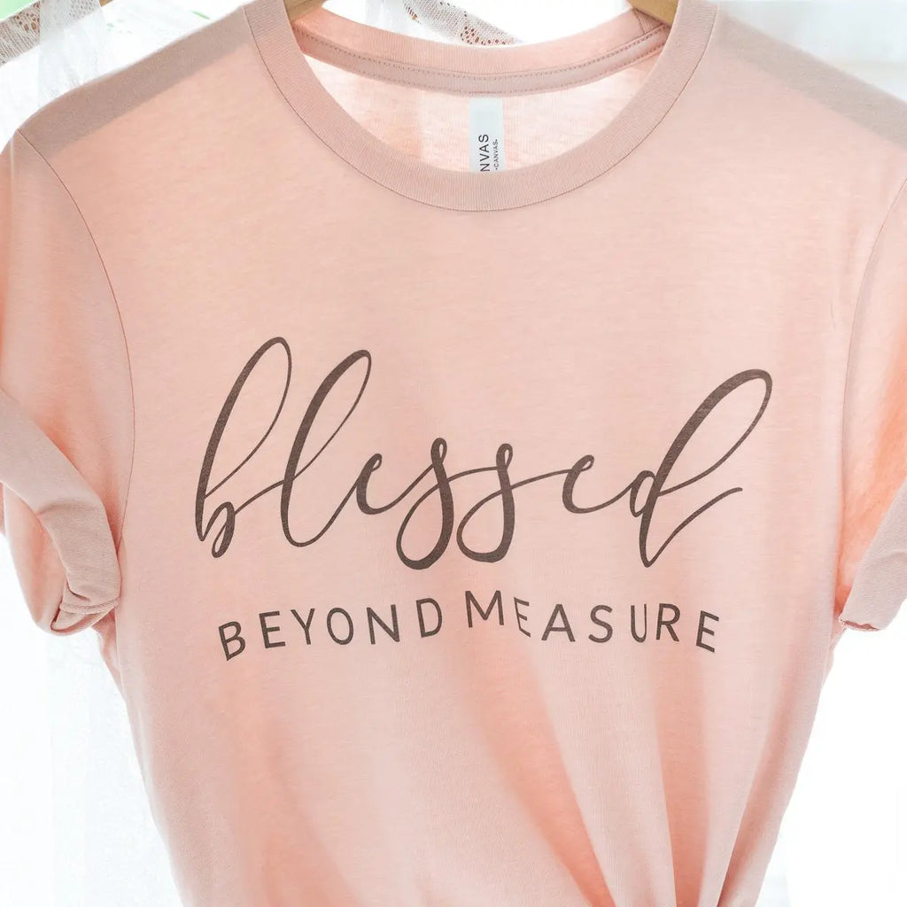 Blessed Beyond Measure Light Pink Short Sleeve Graphic tee Rockledge Designs