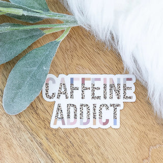 Caffeine Addict Animal Print Sticker Savannah and James Co.