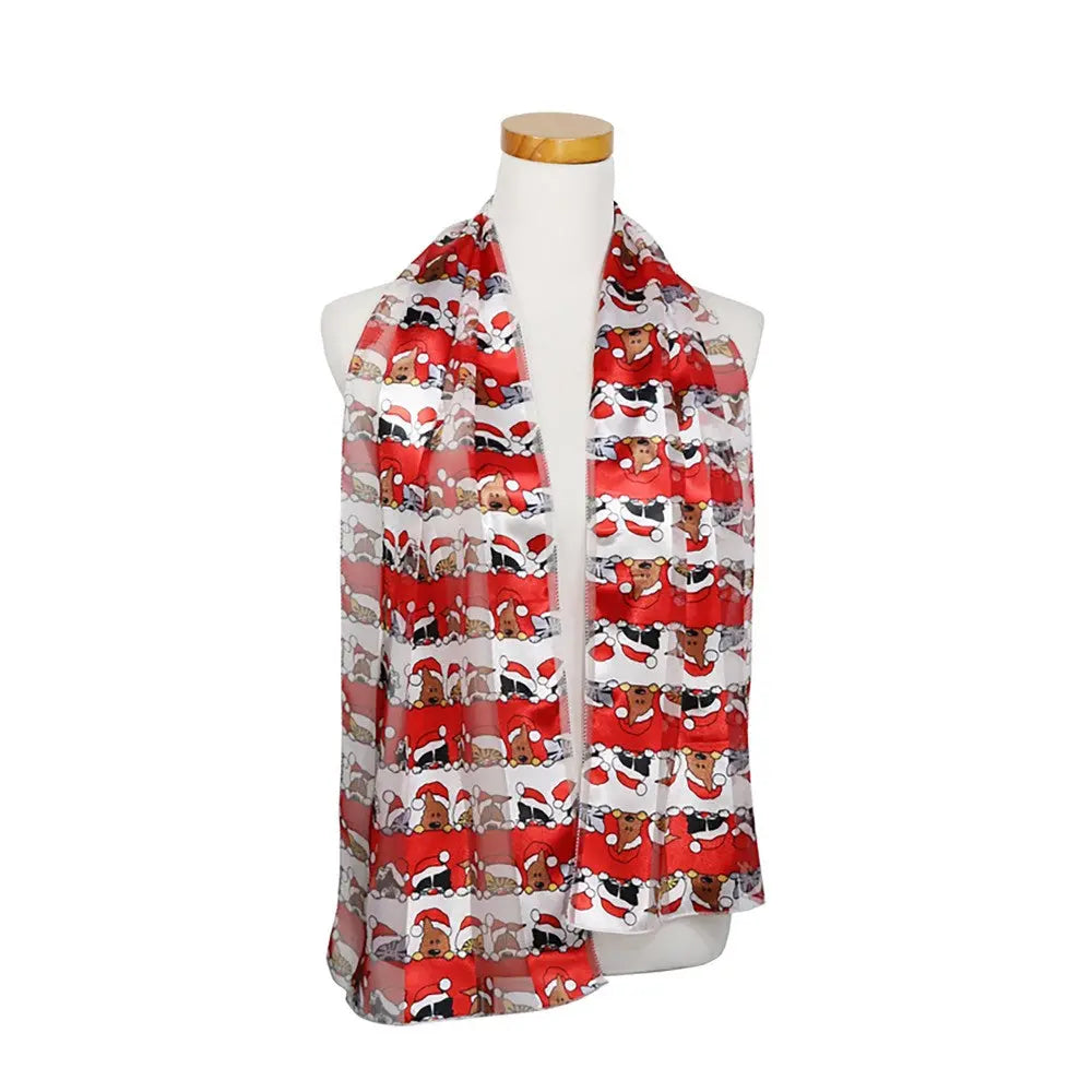 Christmas Dog and Cat Satin Scarf Judson