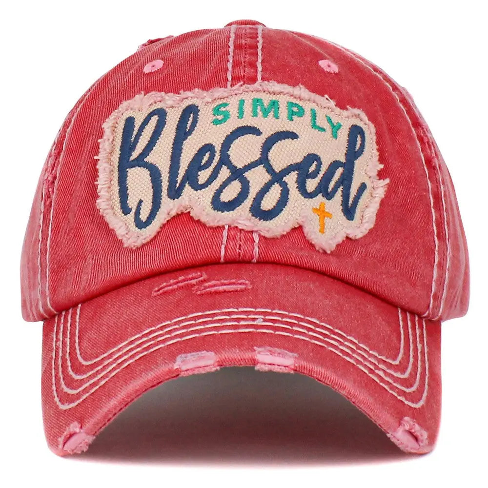 Distressed Simply Blessed Baseball Caps Judson