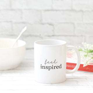 Feel Inspired Ceramic 11 oz Standard Coffee Mug in White