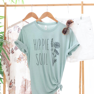 Hippie Soul Light Green Sleeveless Graphic tee Rockledge Designs