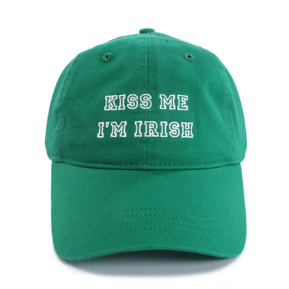 Kiss Me I'm Irish Embroidered Baseball Cap in Traditional Fit Judson