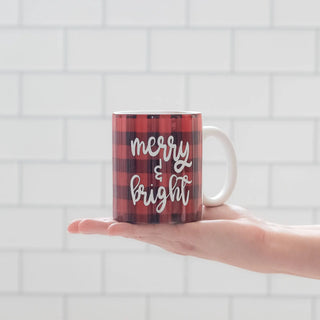 Merry & Bright Buffalo Plaid Christmas Coffee Mug Judson