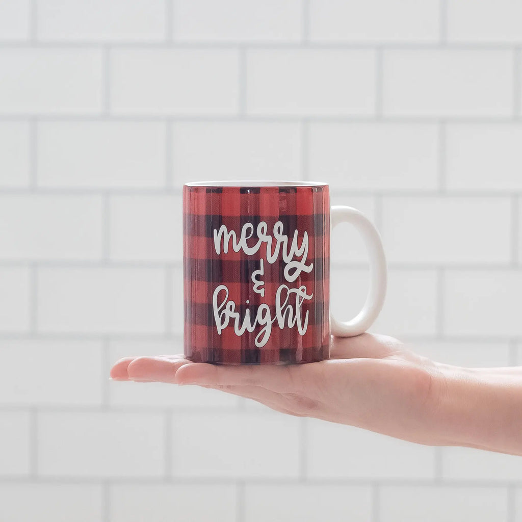 Merry & Bright Buffalo Plaid Christmas Coffee Mug Judson