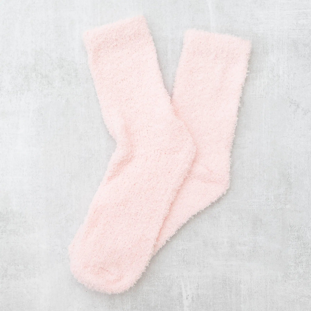 Plush Knit Socks Mid-Rise Solid Basic Pink Amazingly Super Snuggly Judson