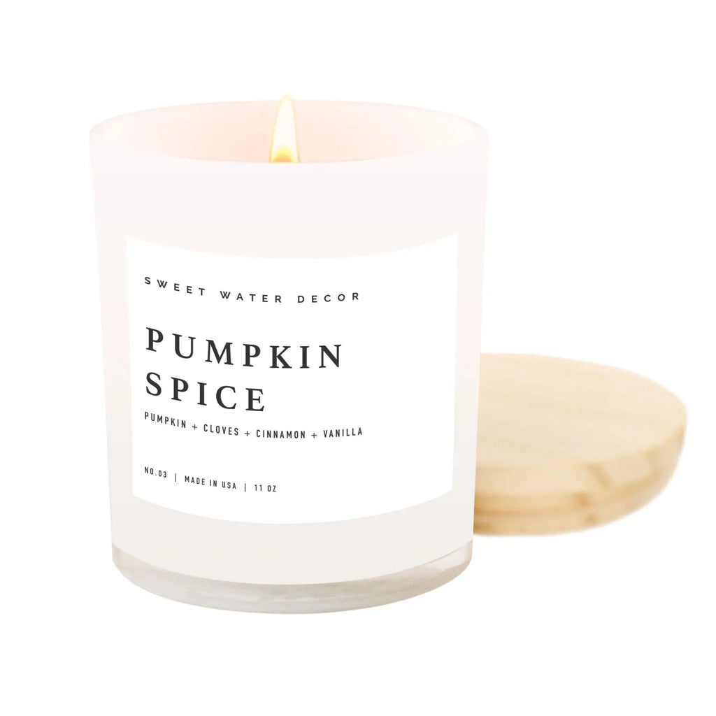 Pumpkin Spice Soy Candle - White Jar Sweet Water Decor