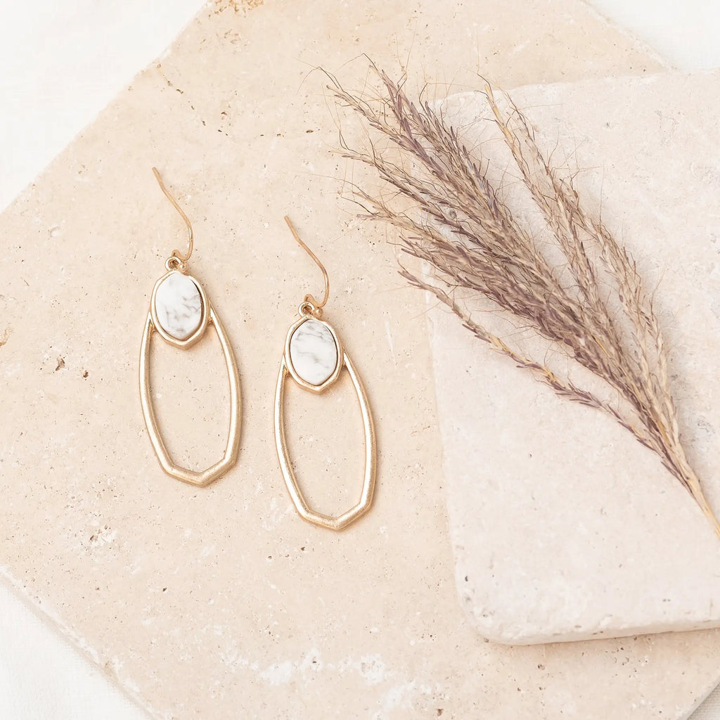 Revered Natural Stone Accent Gold-tone earrings Judson