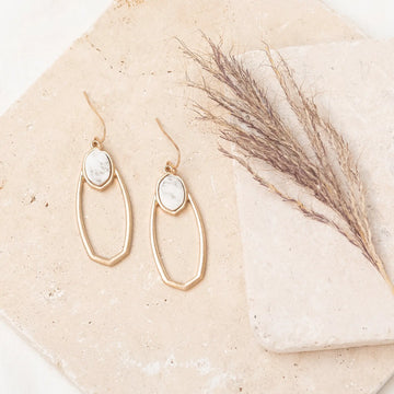 Revered Natural Stone Accent Gold-tone earrings Judson