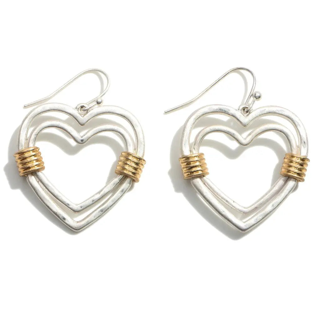 Sweetheart Heart Gold and Silver-tone Drop earrings Judson