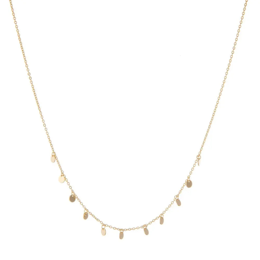 Tiny Circle Dangling Gold-tone Short Necklace Judson