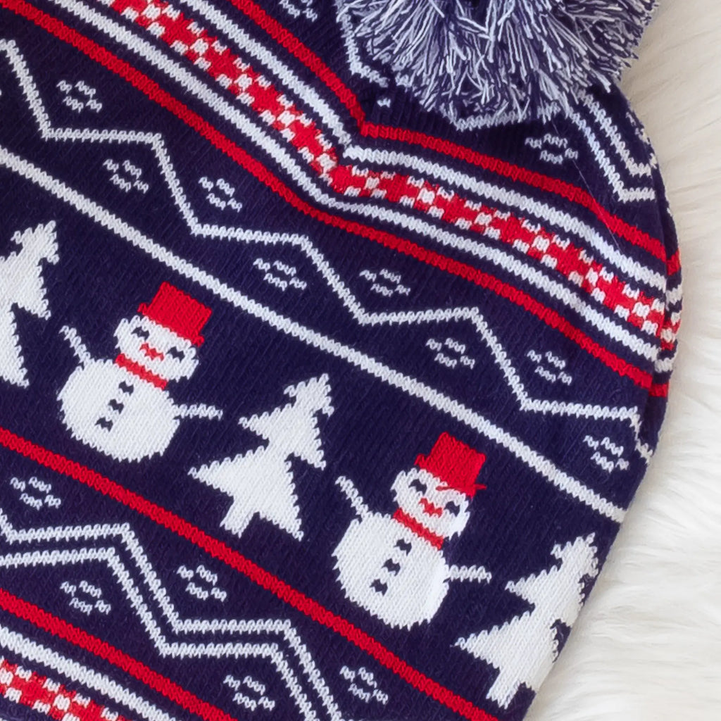 Traditional Nordic Snowman Beanie with Pom Pom Top Judson